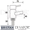 Bristan Prism Basin Taps Dimensions